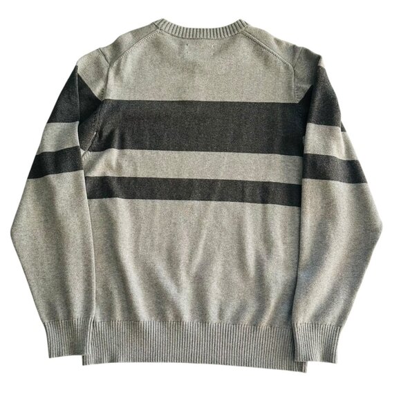 Duluth Trading Men's Size M Strongarm Striped Crew Neck Gray Sweater NEW - Picture 2 of 6